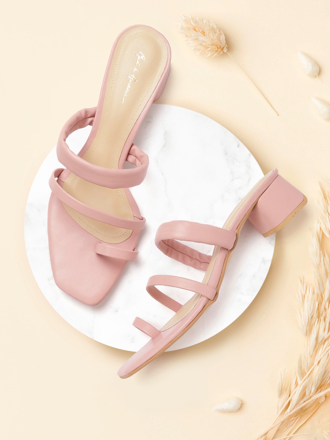

Mast & Harbour Pink Strappy Block Heels