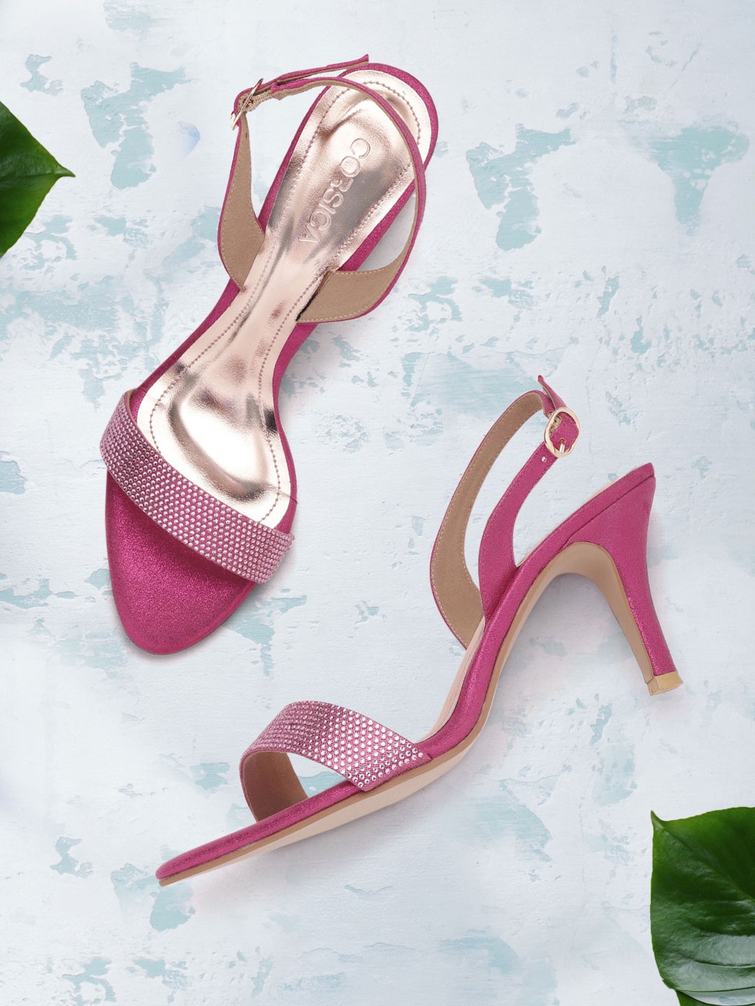 

CORSICA Pink Embellished Slim Heels