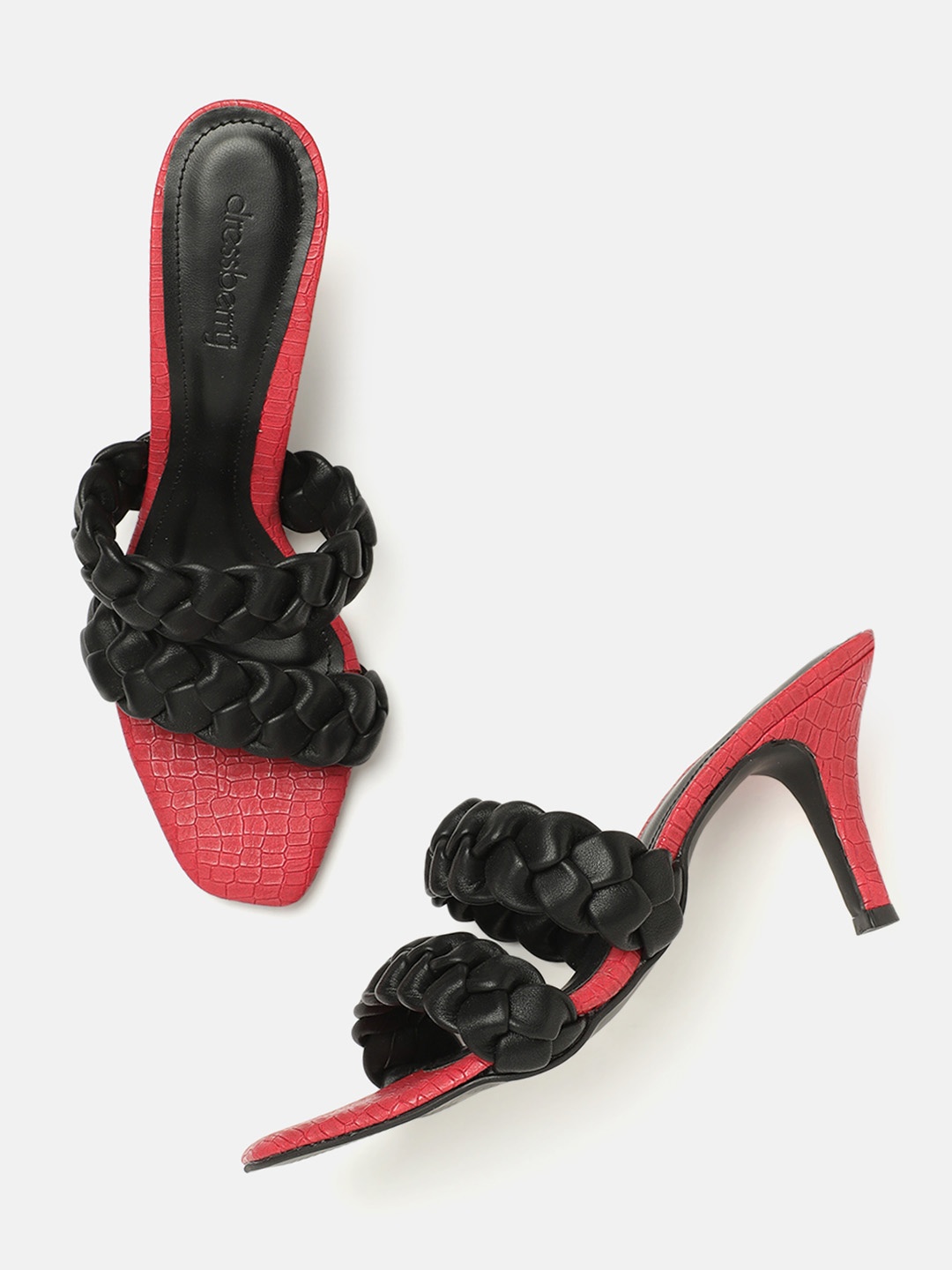 

DressBerry Women Black Braided Stilettos