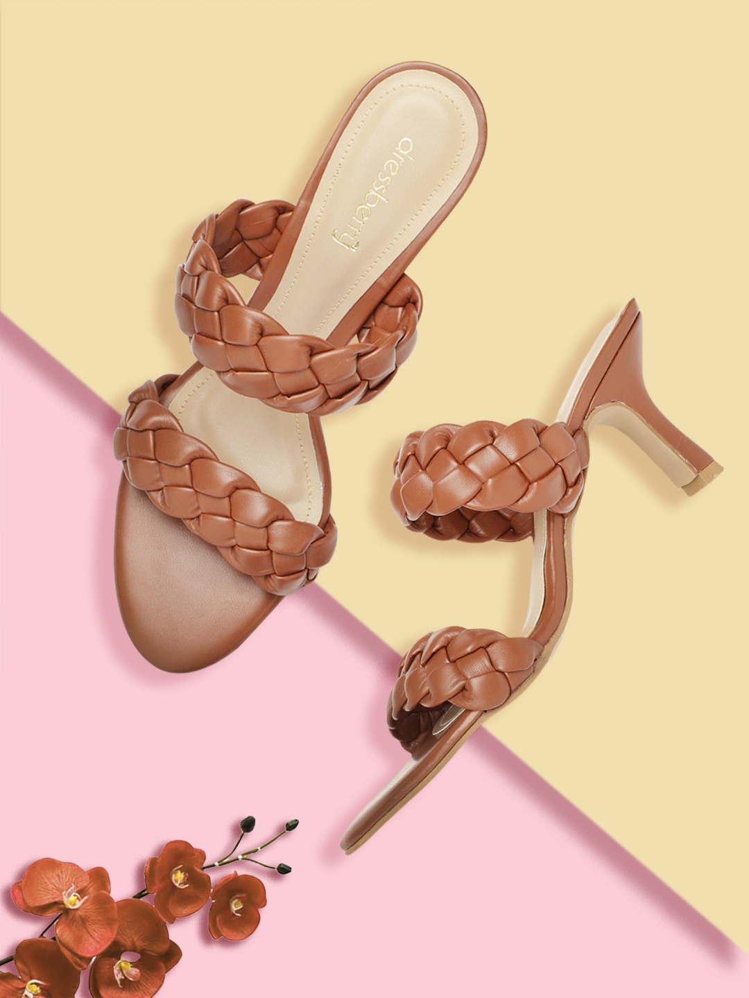 

DressBerry Women Brown Braided Handcrafted Heels