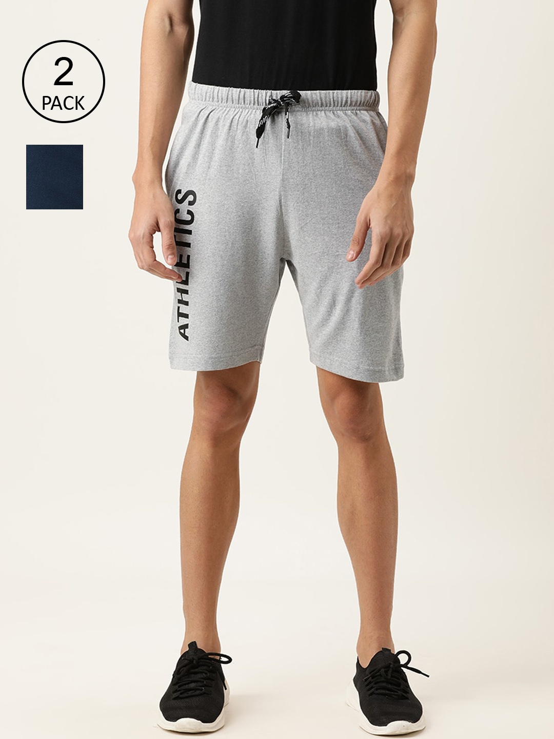 

Urban Dog Men Pack of 2 Sports Shorts, Navy blue