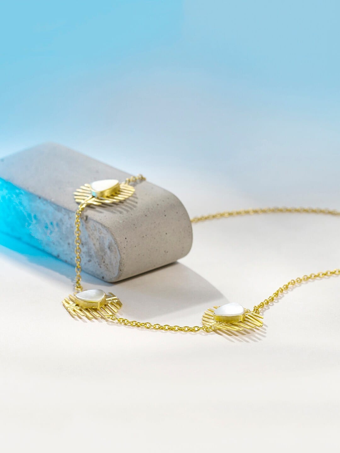 

March by FableStreet Gold-Plated Brass Pearl Studded Necklace