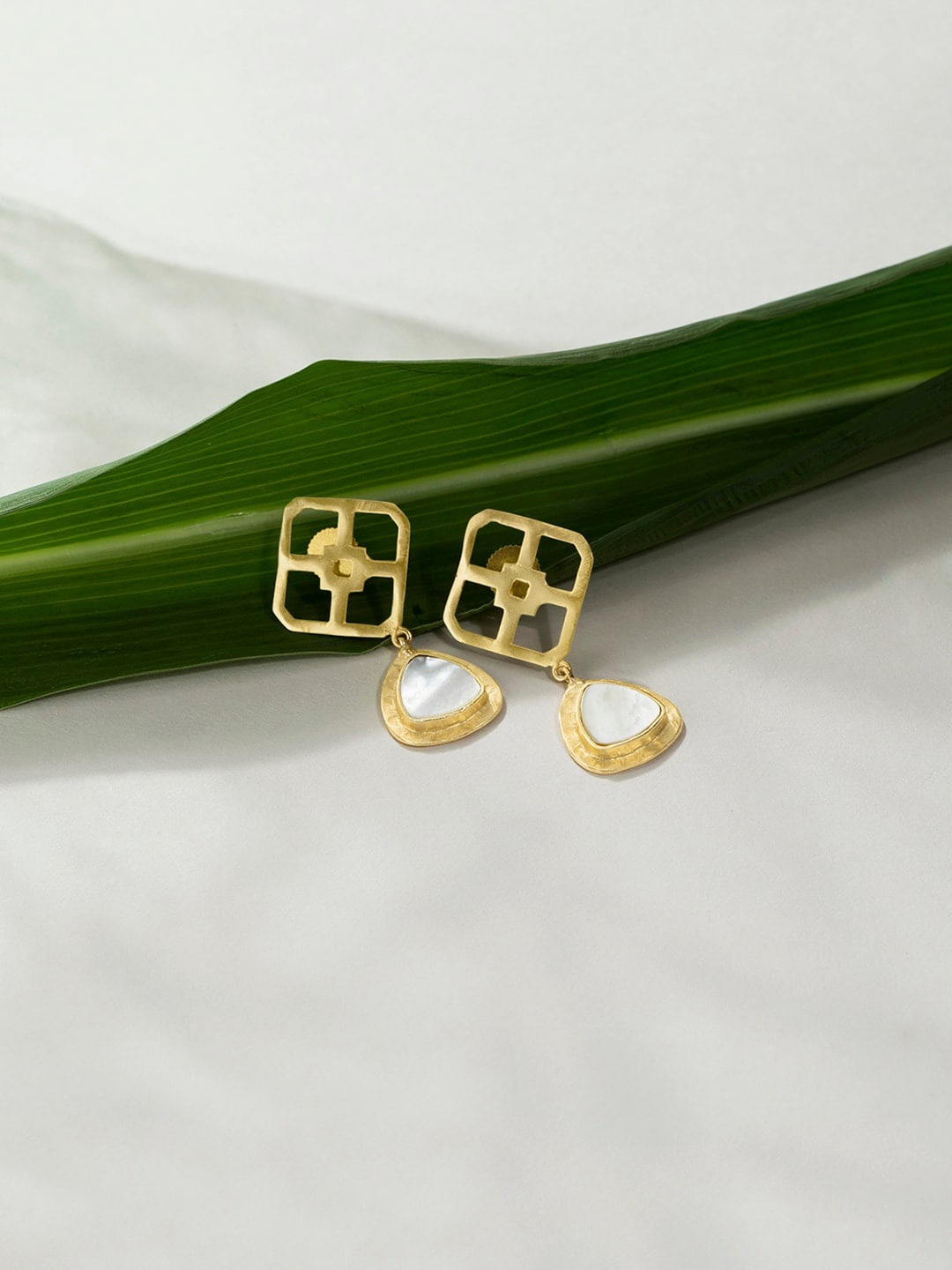 

March by FableStreet Gold-Toned Pearls Studded Contemporary Studs Earrings