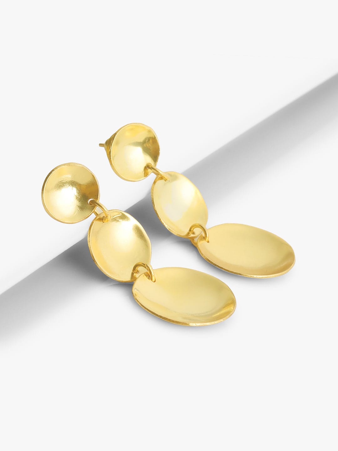 

March by FableStreet Gold-Toned Circular Drop Earrings
