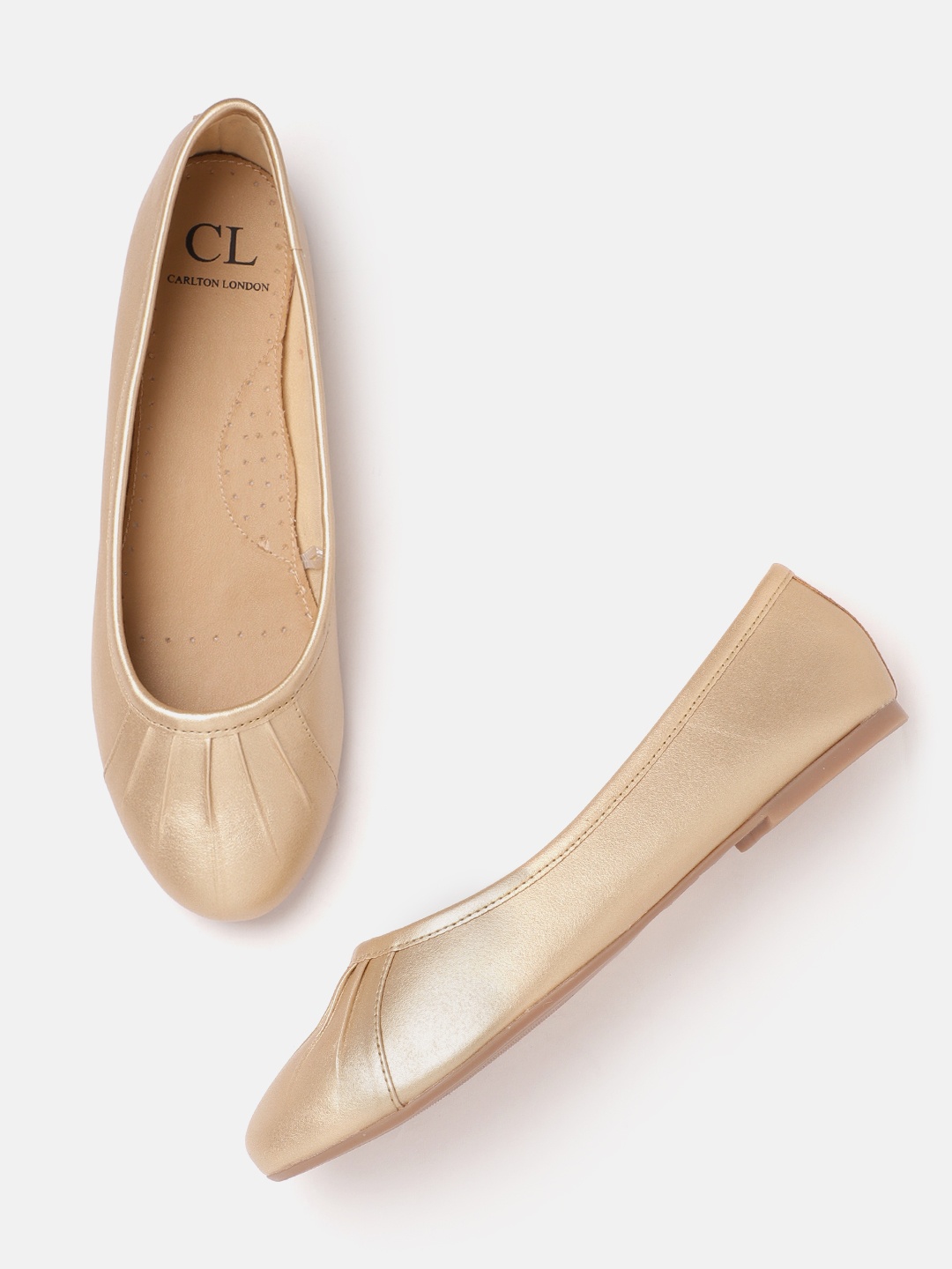

Carlton London Women Gold-Toned Solid Ballerinas