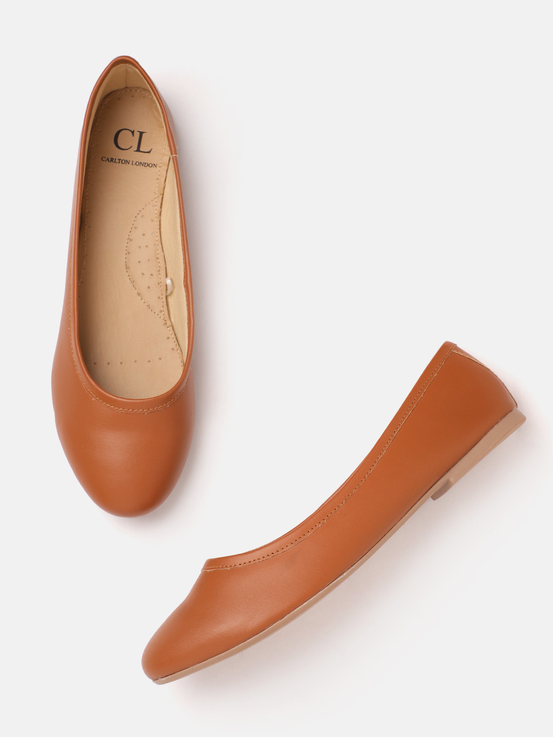 

Carlton London Women Tan Brown Solid Ballerinas