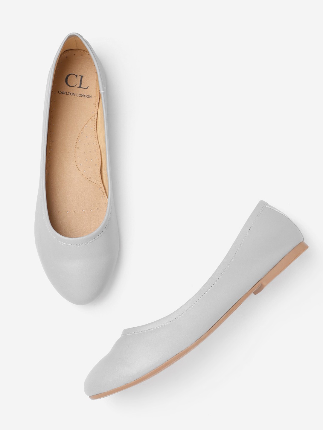 

Carlton London Women Grey Solid Ballerinas