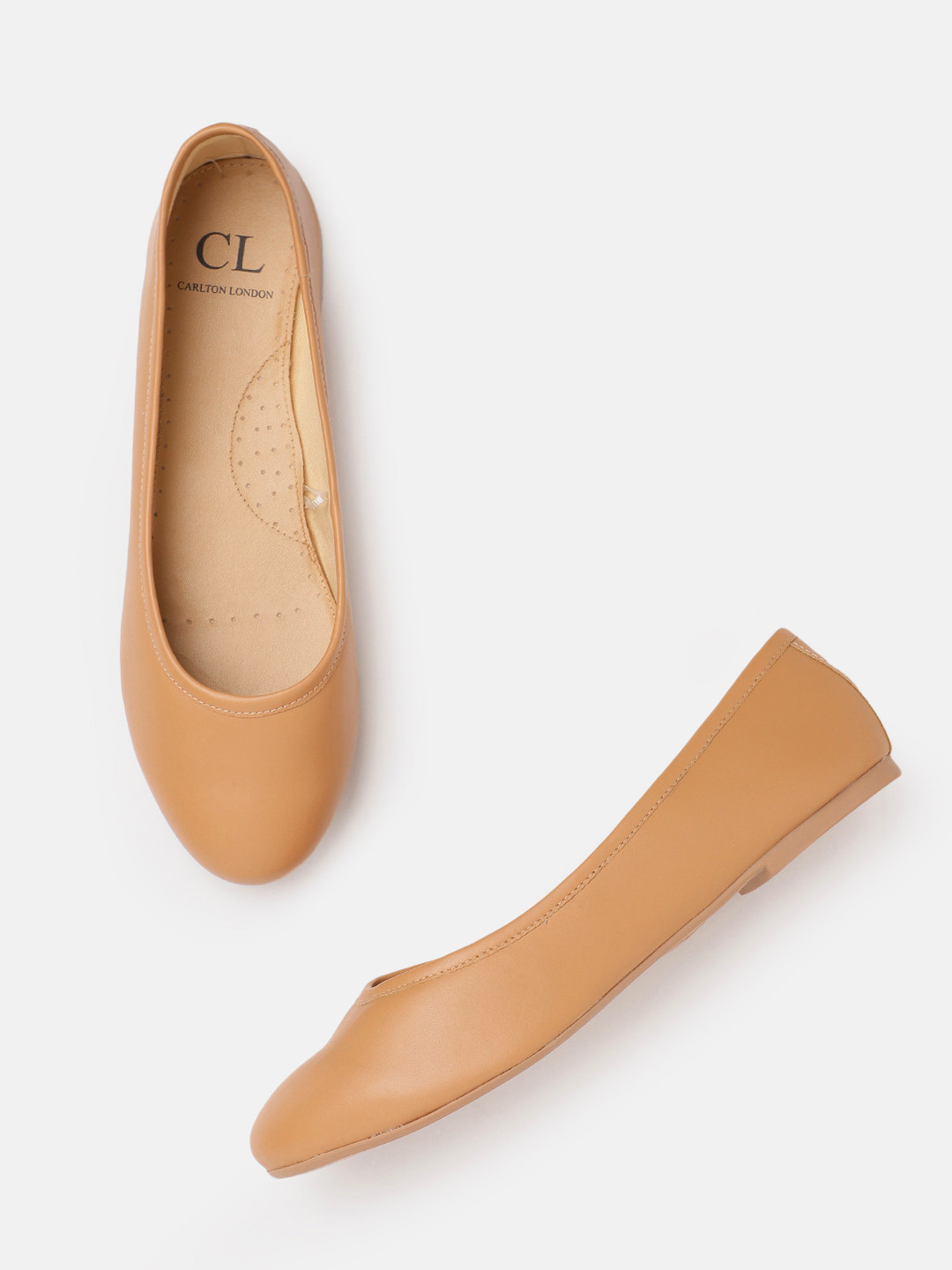 

Carlton London Women Beige Solid Ballerinas
