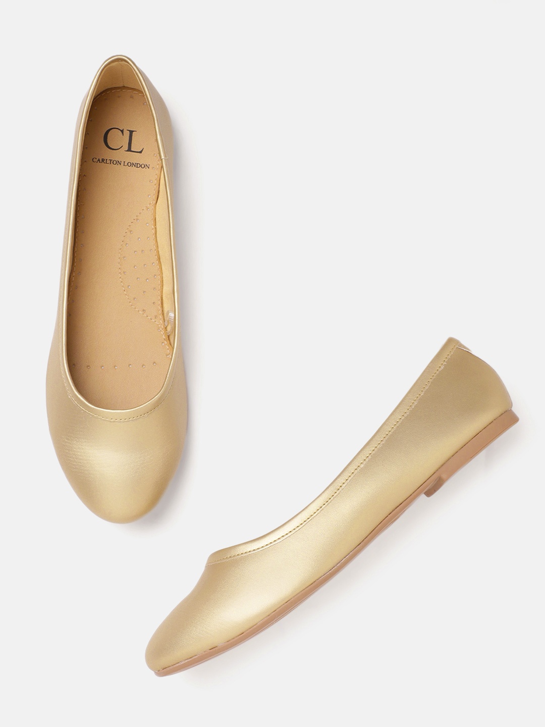 

Carlton London Women Gold-Toned Solid Ballerinas
