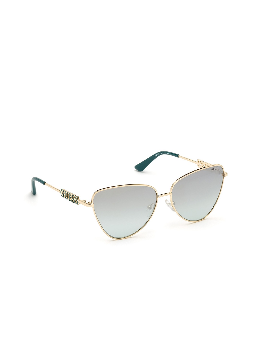 

GUESS Women Green Lens & Gold-Toned Cateye Sunglasses with UV Protected Lens