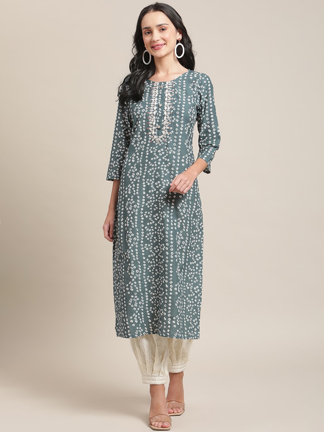 

Varanga Women Blue Geometric Printed Kurta