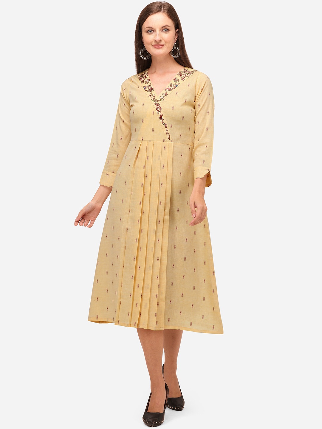 

RAISIN Orange Liva A-Line Midi Dress