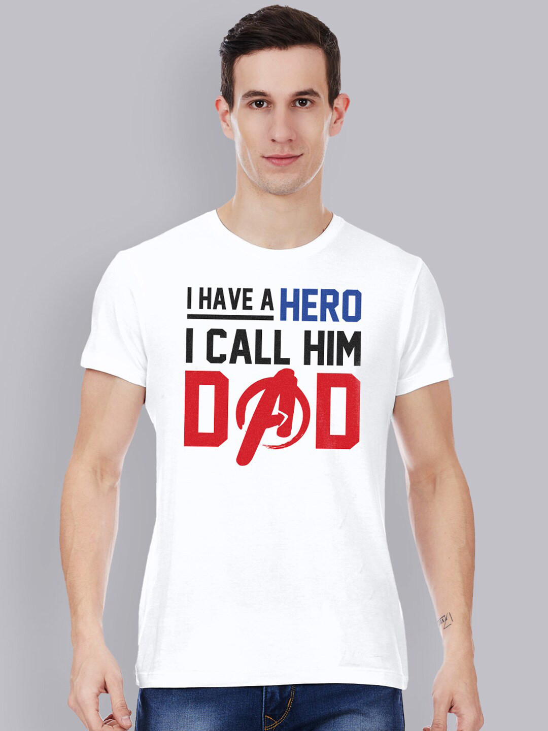 

Free Authority Men White Typography Avengers Printed Pure Cotton T-shirt