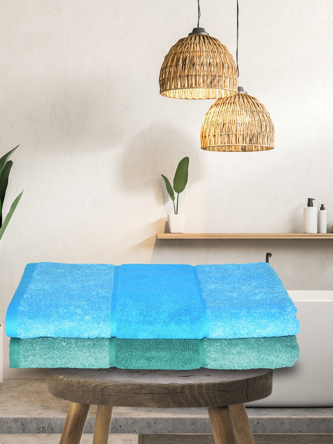 

BIANCA Blue Cotton Set of 2 Towel Set