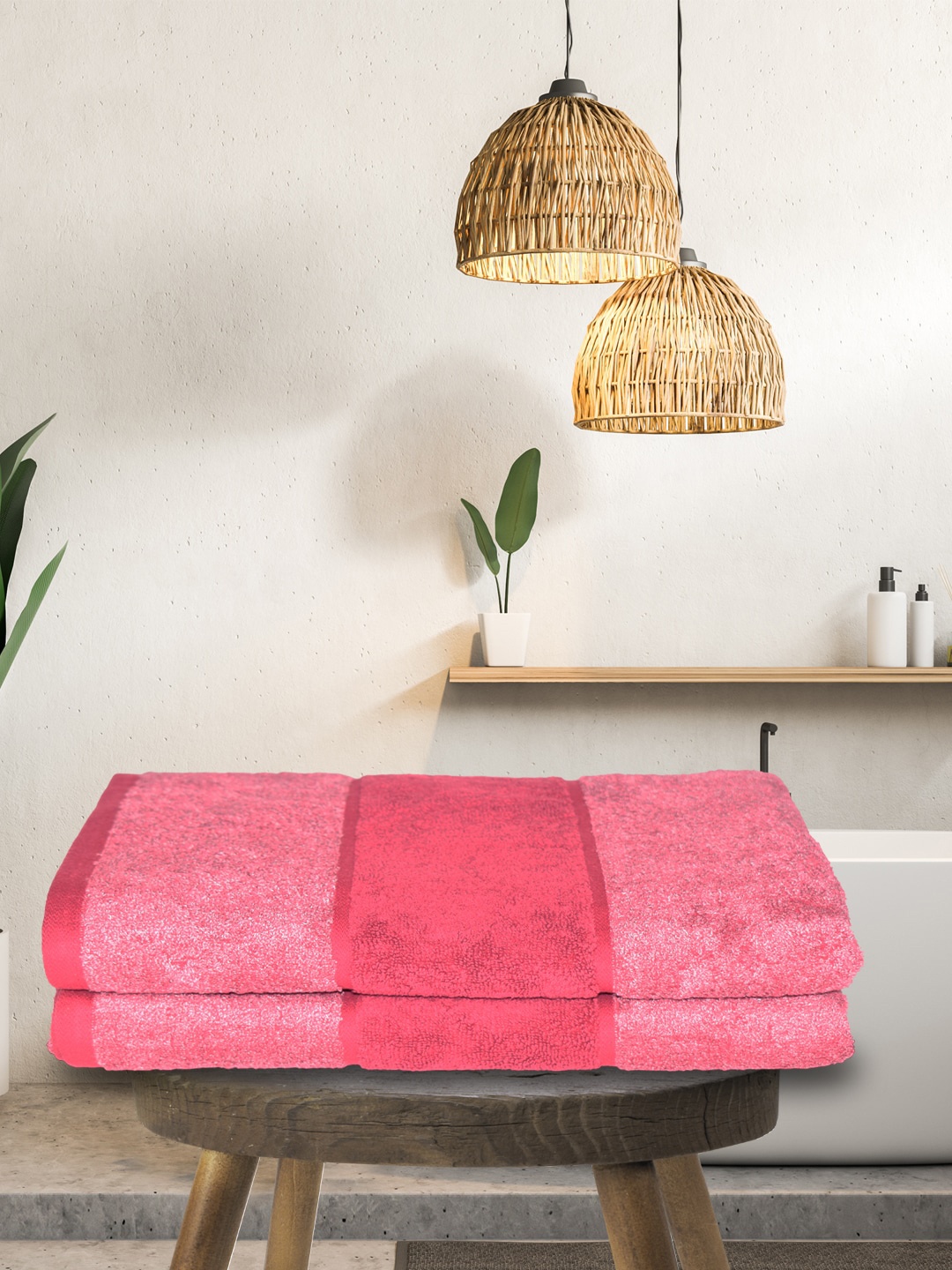 

BIANCA Set of 2 Fuchsia Zero-Twist 100% Cotton 500GSM Ultra-Fluffy Bath Towels