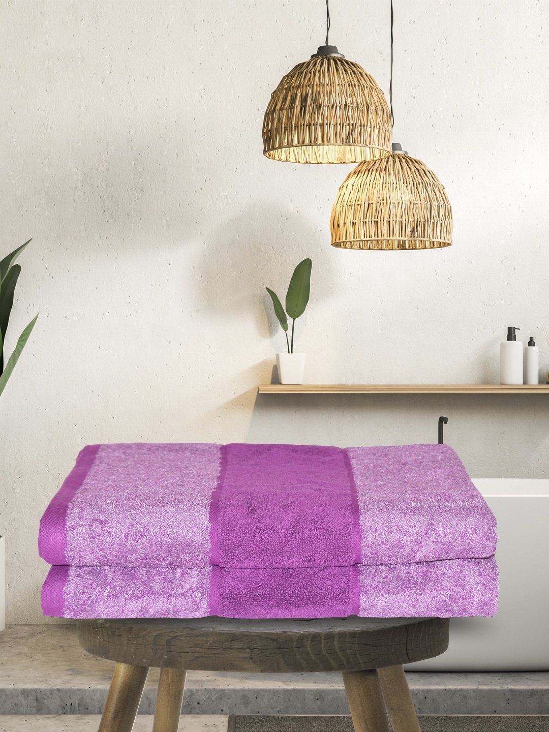 

BIANCA Pack of 2 Purple 500 GSM Ultra-Fluffy Bath Towels
