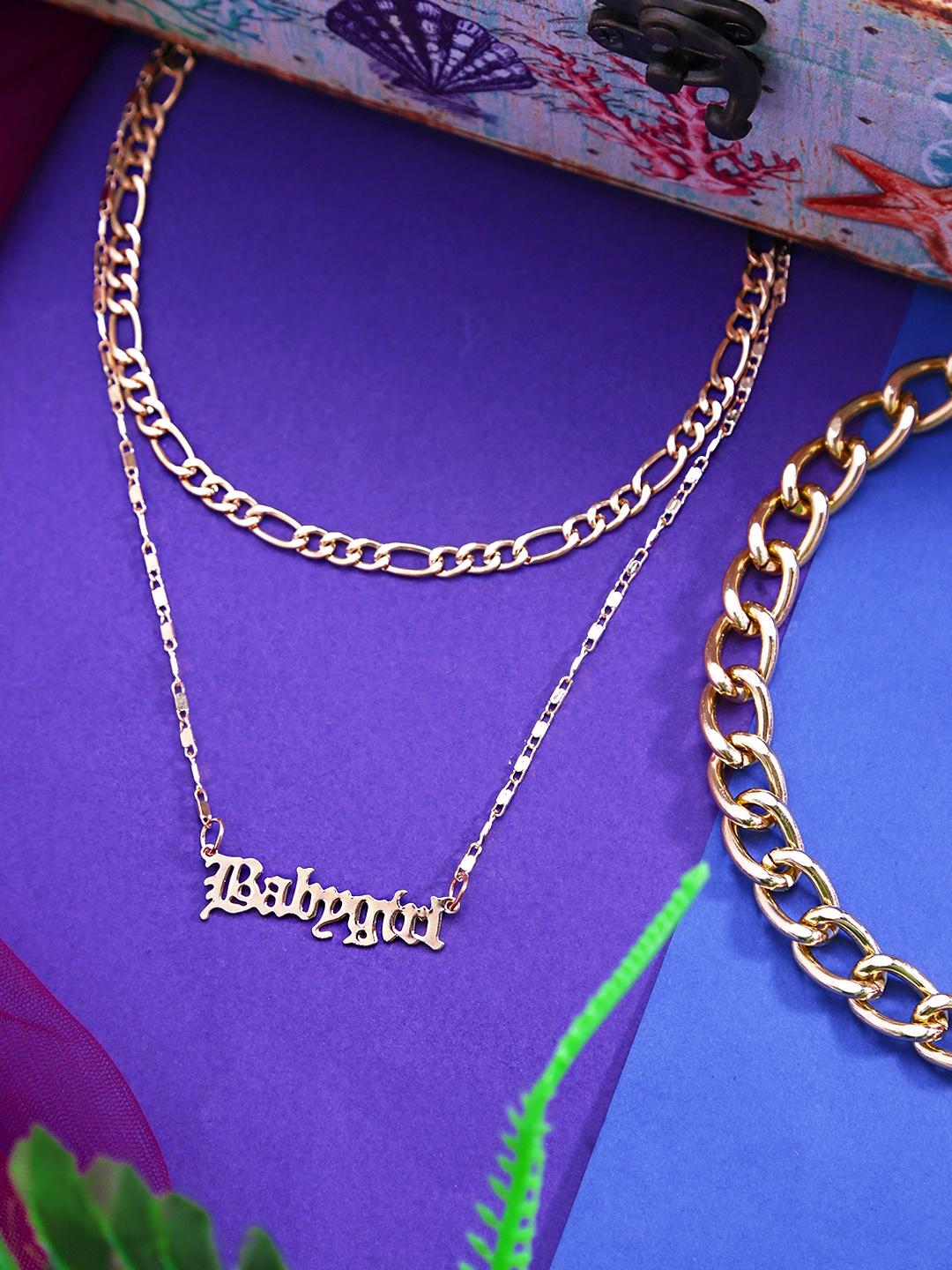 

Yellow Chimes Set Of 2 Gold-Toned Layered Necklace