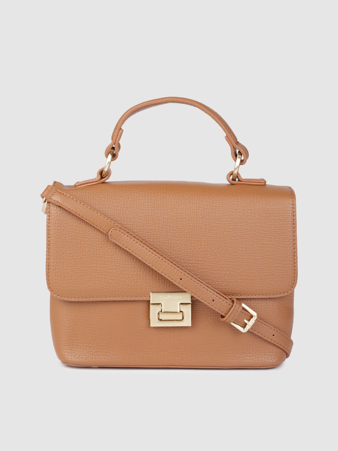 

Van Heusen Tan PU Structured Satchel