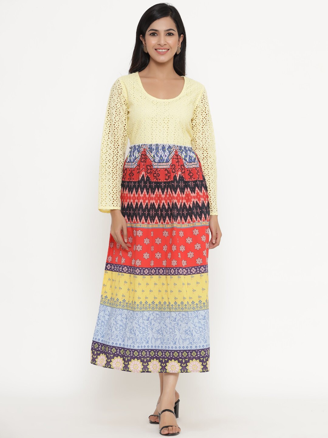 

Readiprint Fashions Multicoloured Ethnic Motifs Printed A-Line Dress, Multi