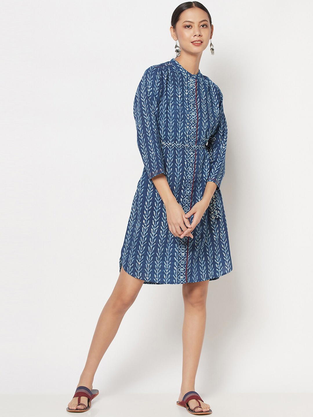 

Fabindia Blue A-Line Dress