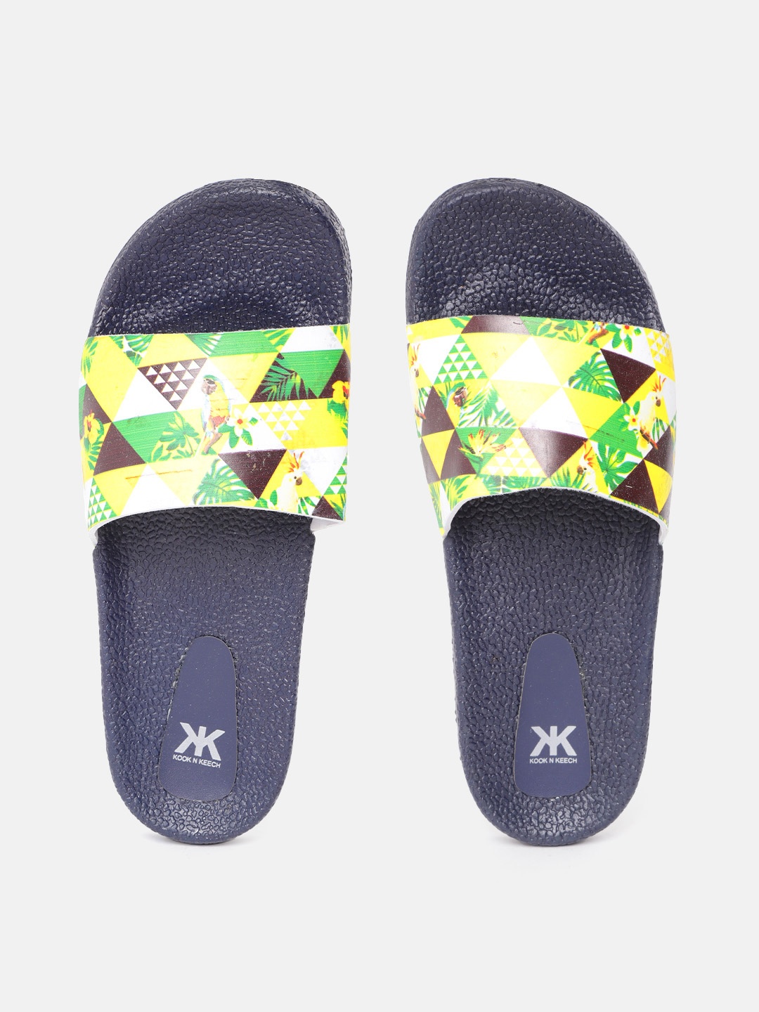 

Kook N Keech Women Yellow & Green Abstract Print Thong Flip-Flops