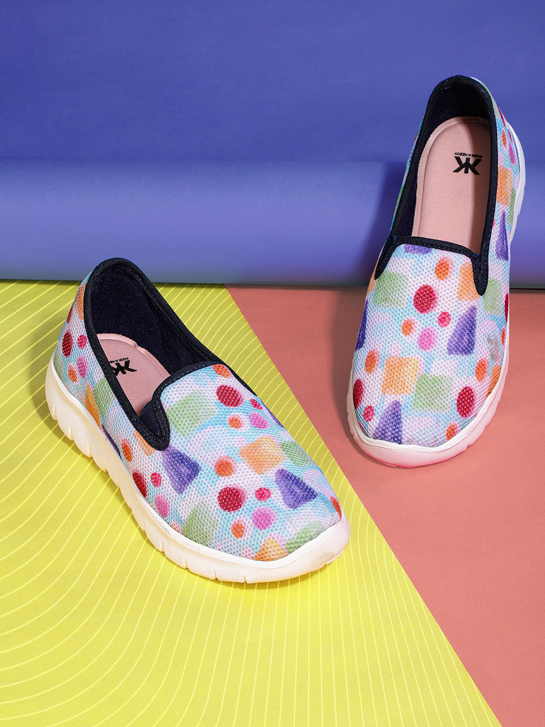 

Kook N Keech Women White Printed Slip-On Sneakers