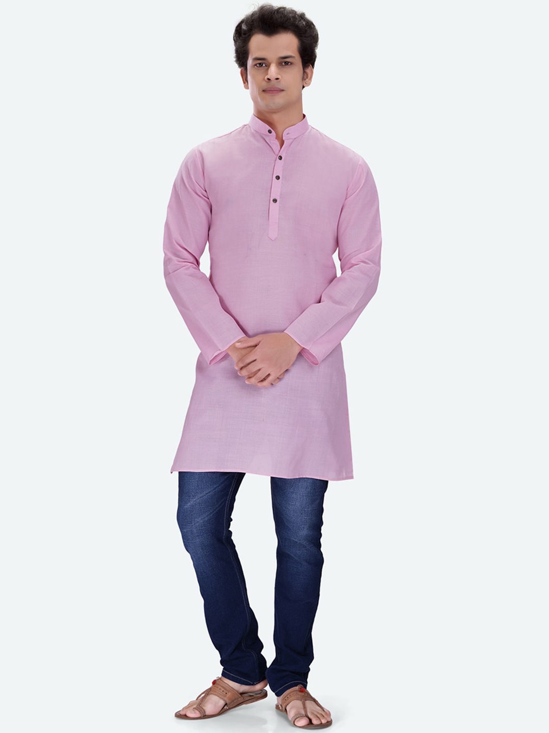 

RG DESIGNERS Men Pink Kurta