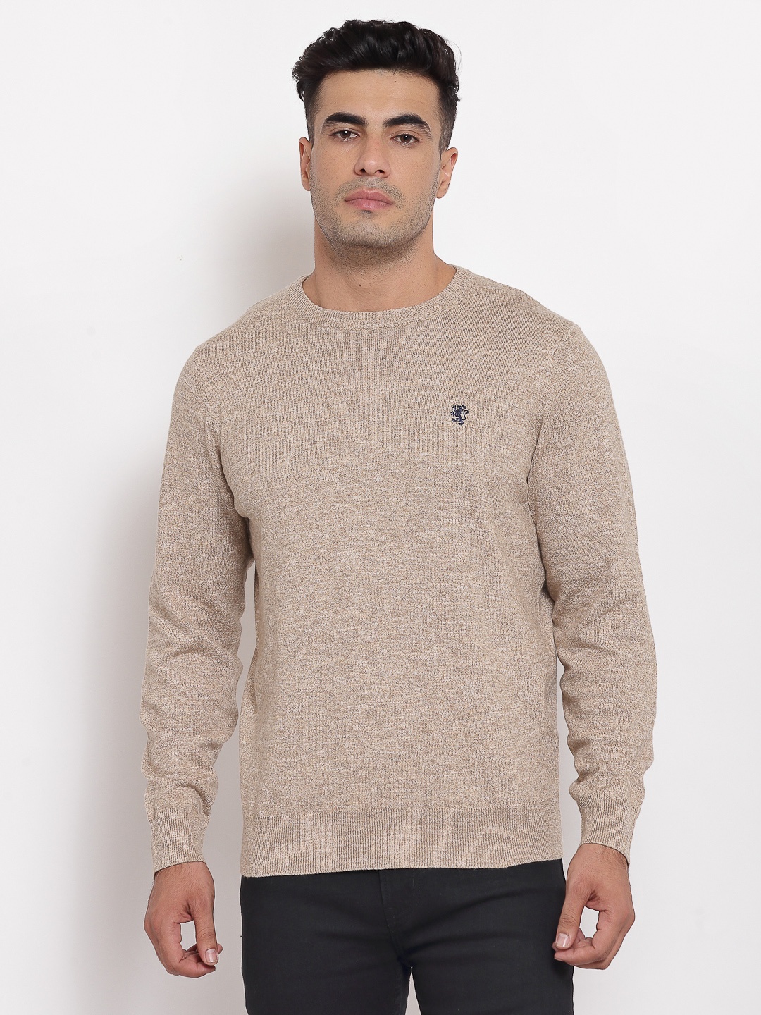 

Red Tape Men Beige Solid Pullover
