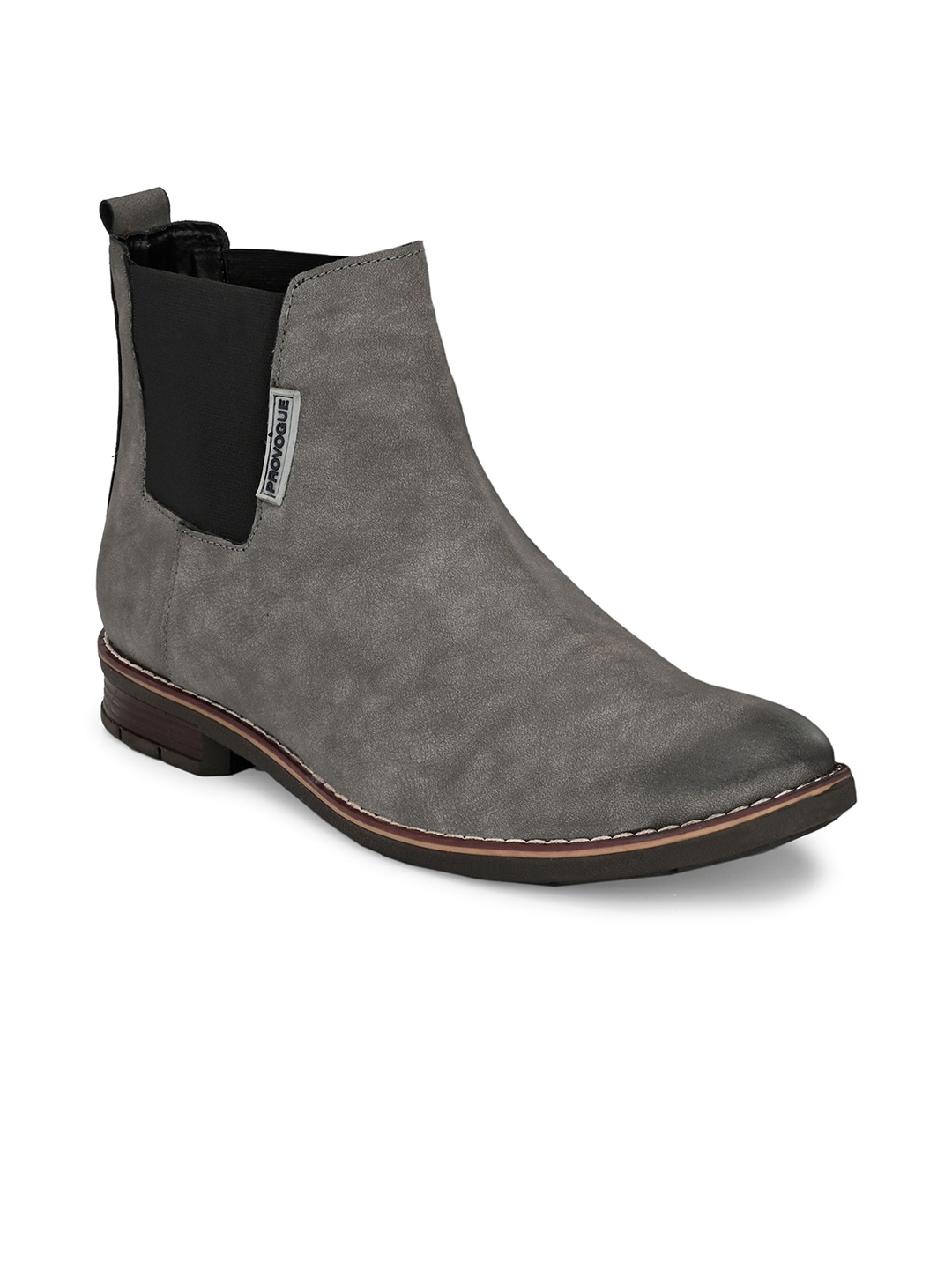 

Provogue Men Grey Mid-Top Chelsea Boots