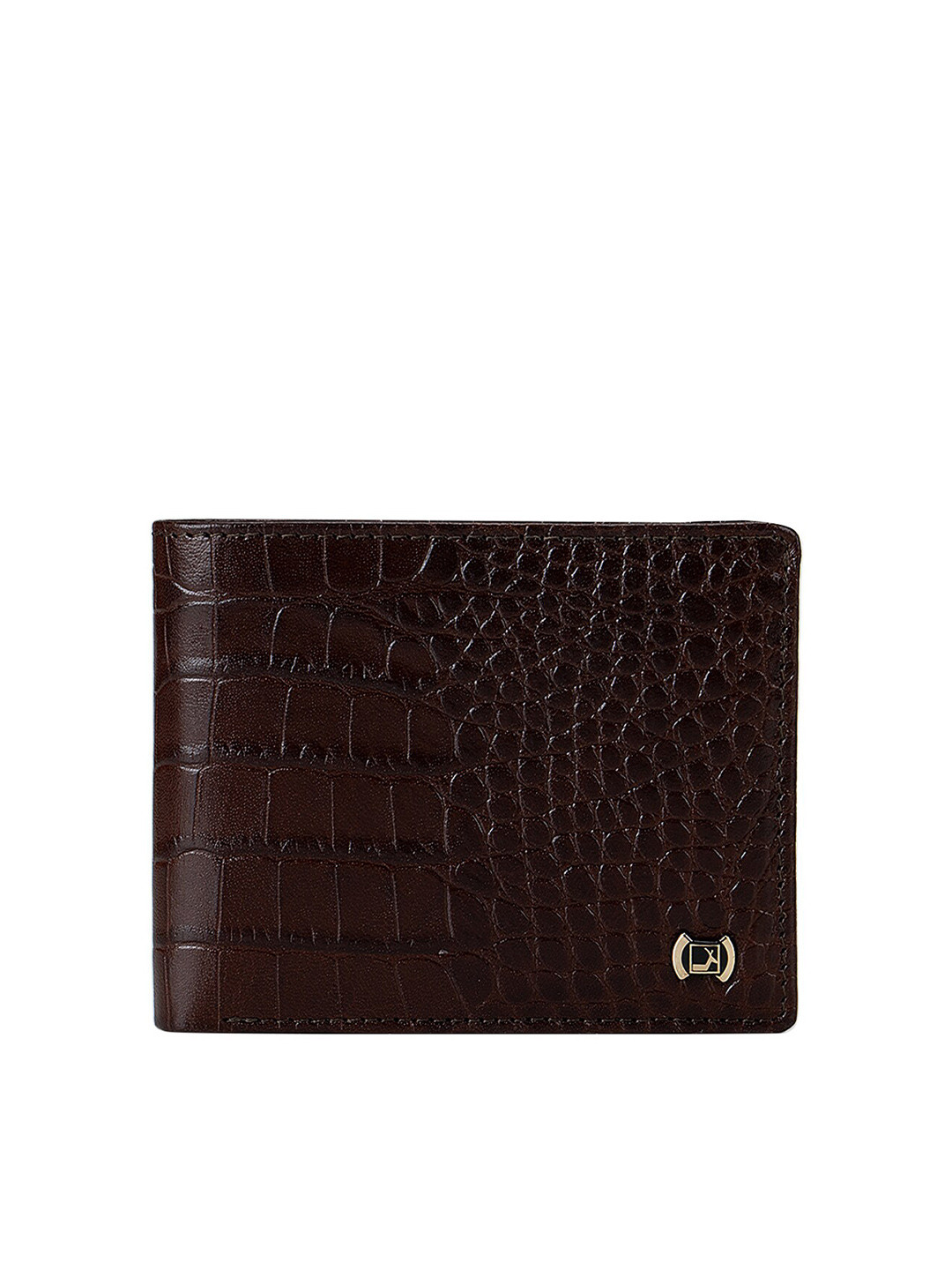 

Da Milano Men Brown Textured Leather Two Fold Wallet