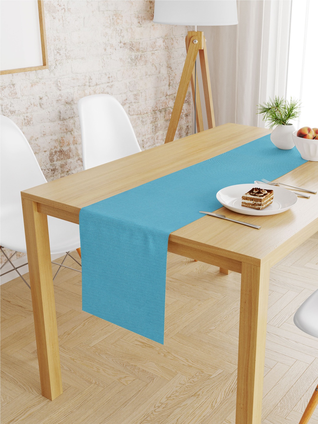 

S9home by Seasons Blue Solid 6-Seater Table Runner