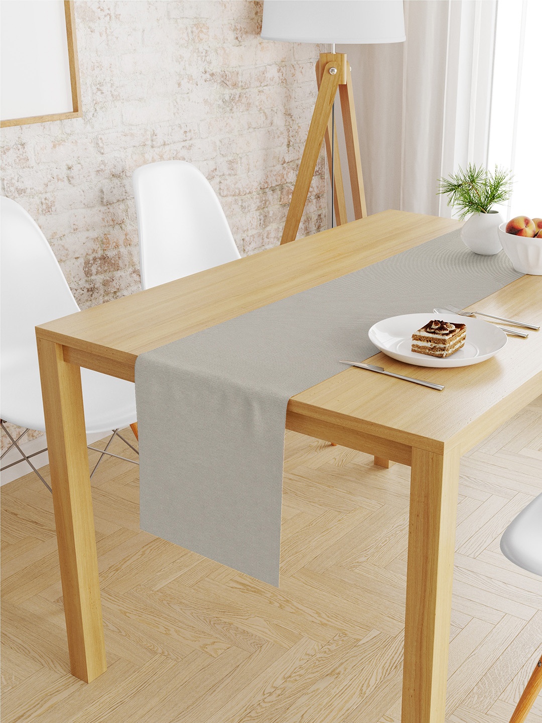 

S9home by Seasons Grey Solid 6-Seater Table Runner