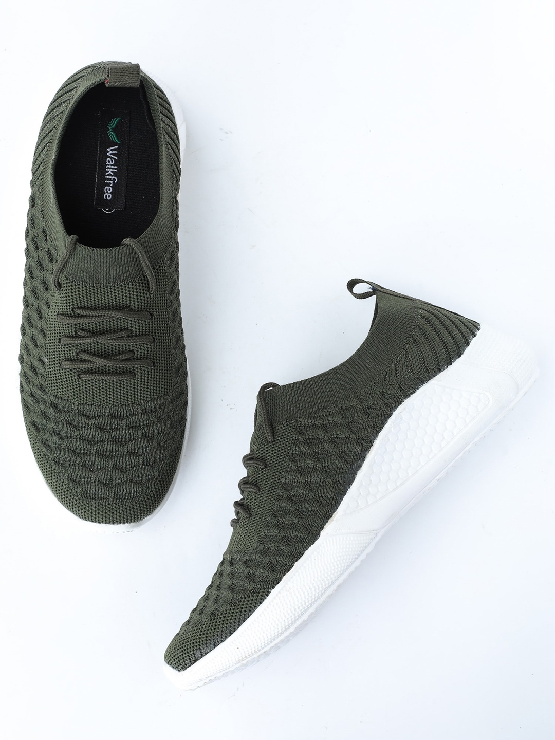 

Walkfree Women Green Woven Design Sneakers