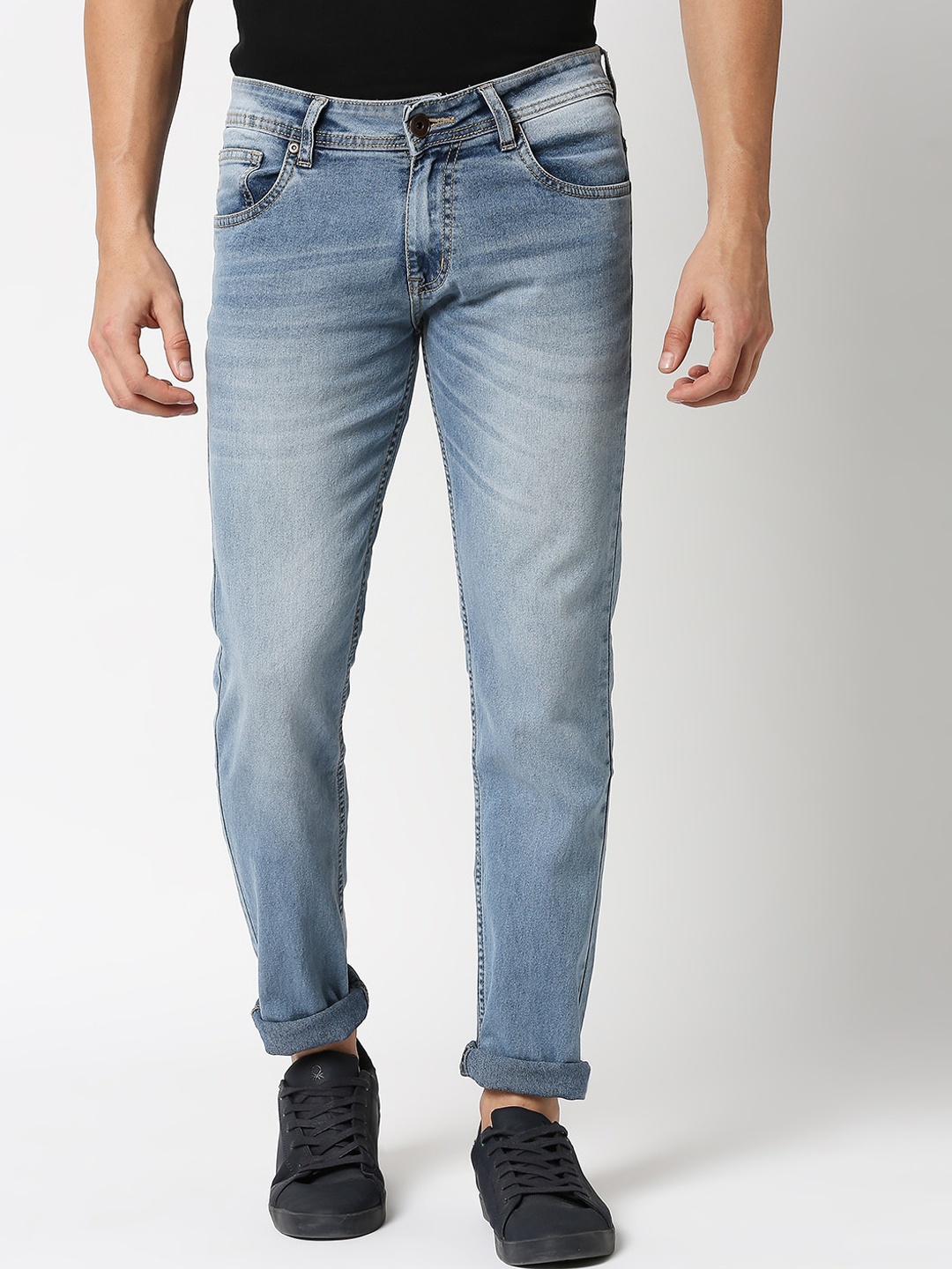 

High Star Men Blue Heavy Fade Stretchable Jeans