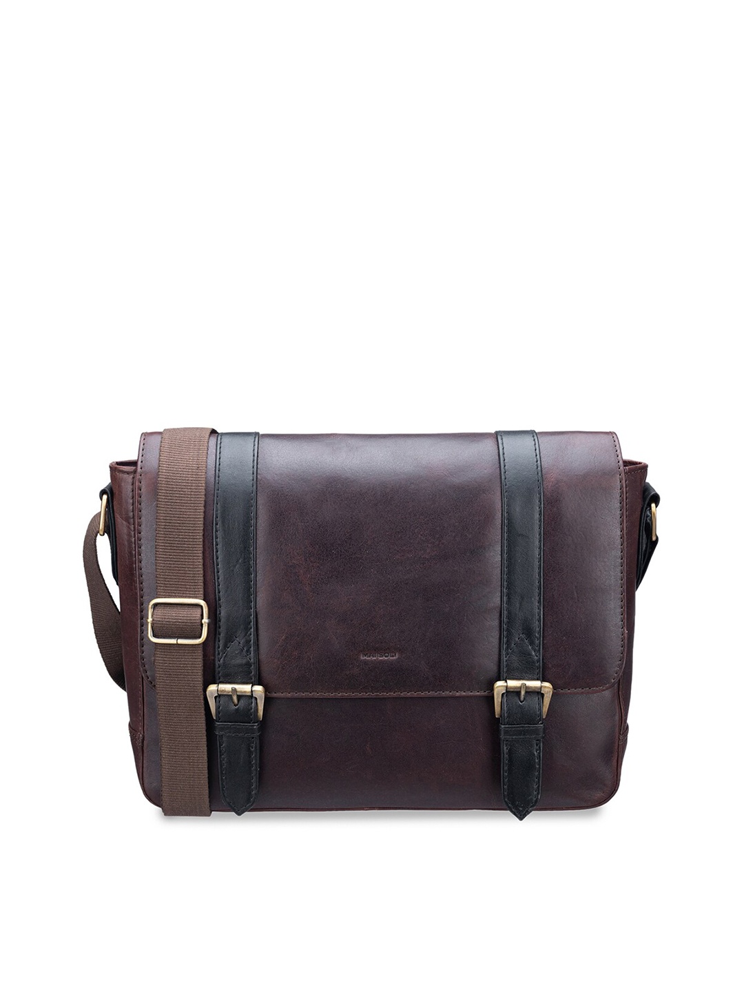 

MAI SOLI Men Brown Textured Messenger Bag