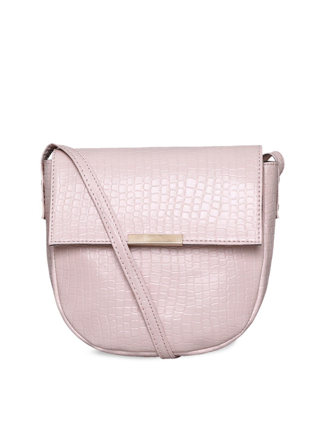 

Toteteca Pink Textured PU Structured Sling Bag