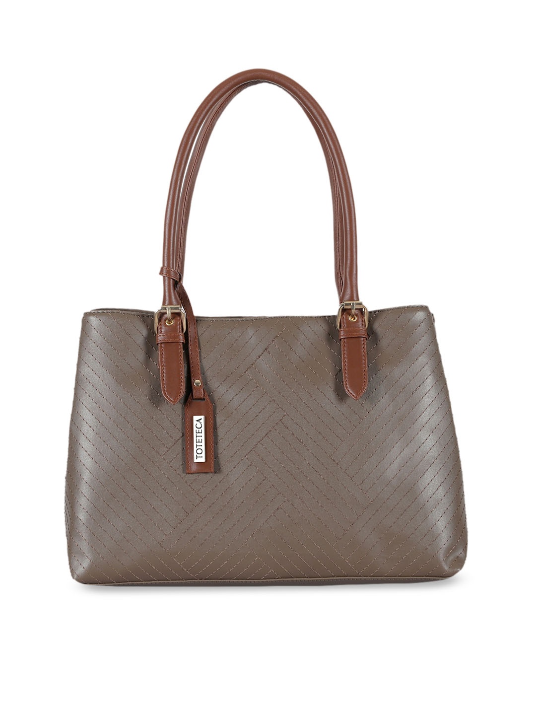 

Toteteca Brown PU Structured Shoulder Bag