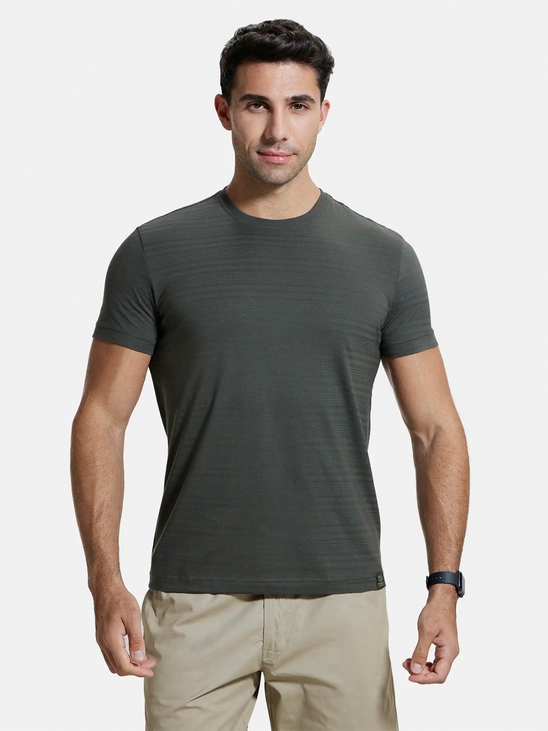 

Jockey Combed Supima Cotton Round Neck Half Sleeve Tshirt-IM21, Grey