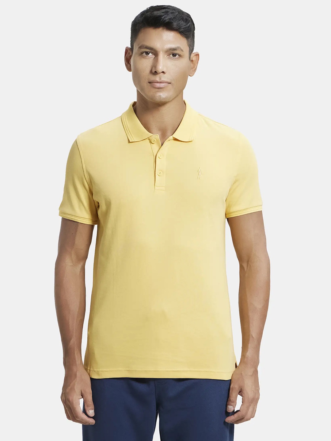 

Jockey Super Combed Cotton Rich Solid Half Sleeve Polo T-shirt-3912, Yellow