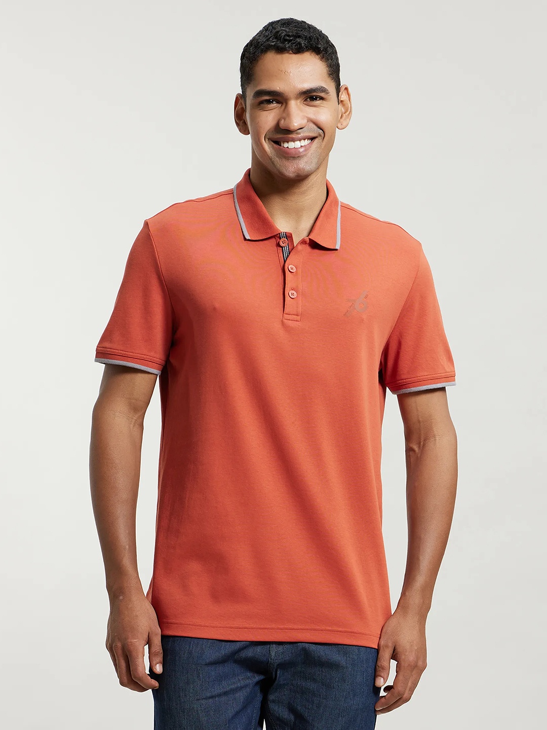 

Jockey Super Combed Cotton Rich Solid Half Sleeve Polo T-shirt-3911, Rust