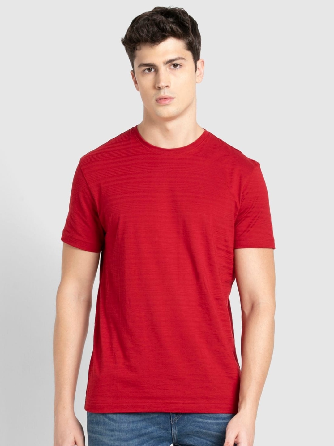

Jockey Men Pure Cotton T-shirt, Red
