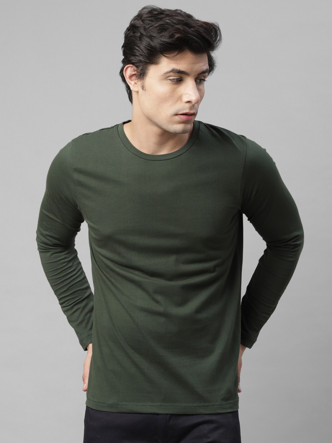 

Rigo Men Green Slim Fit Cotton T-shirt