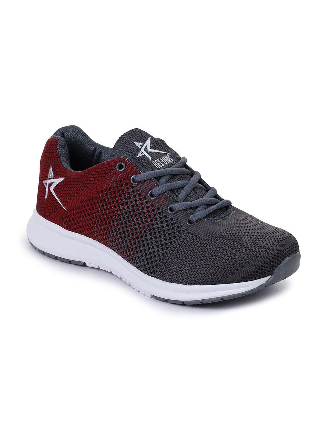

REFOAM Men Maroon Mesh Running Non-Marking Shoes