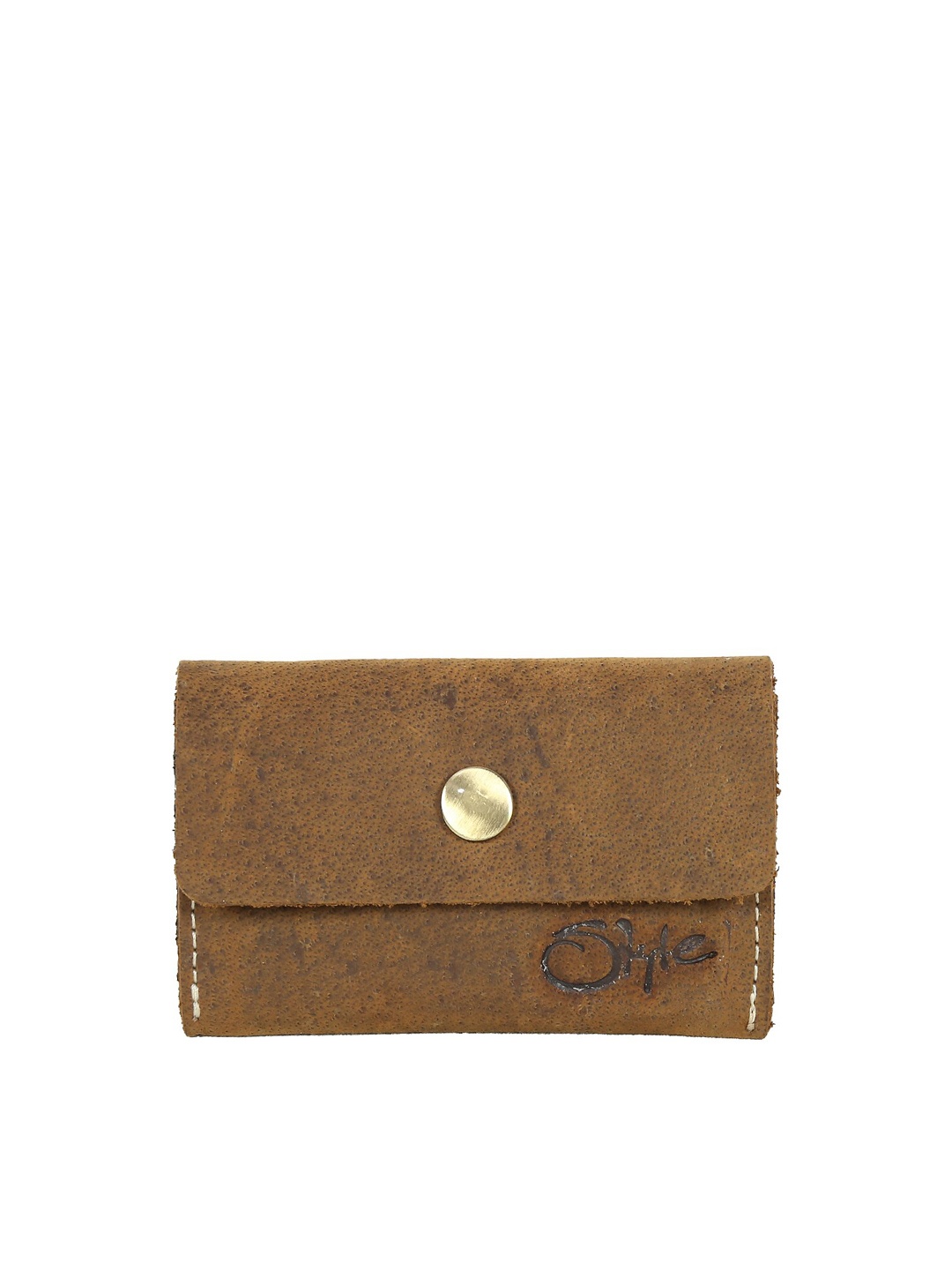 

Style SHOES Unisex Tan Textured Leather Card Holder