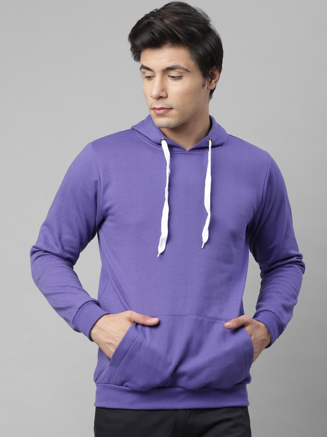 

Rigo Men Purple Hooded Sweatshirt