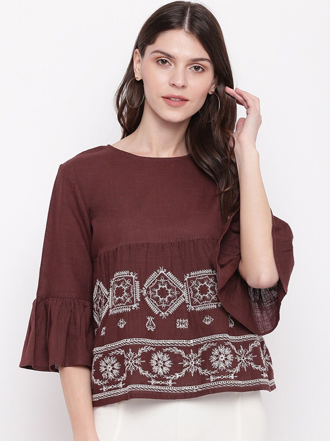 

Mayra Coffee Brown Regular Top