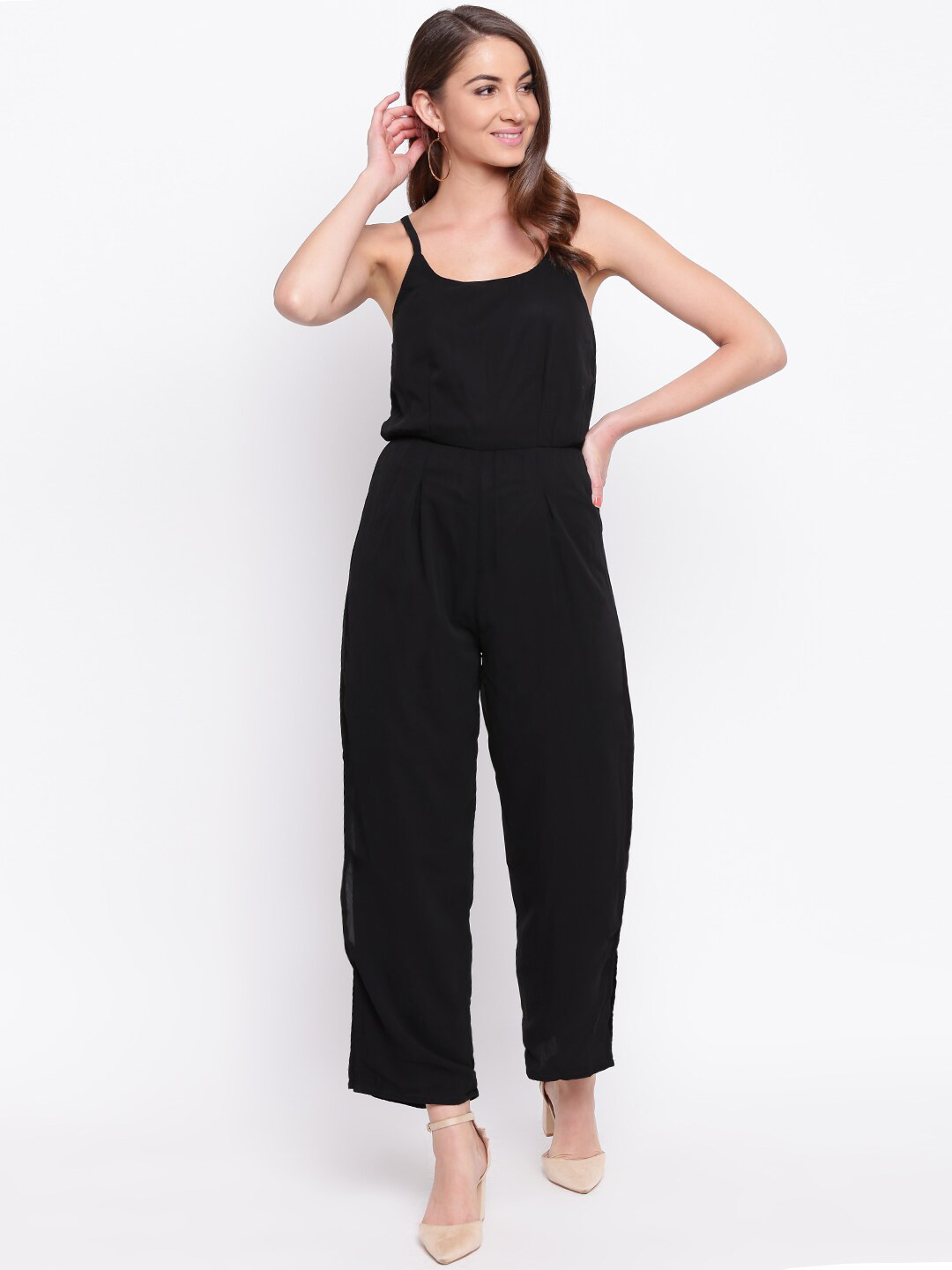 

Mayra Women Black Solid Basic Jumpsuit