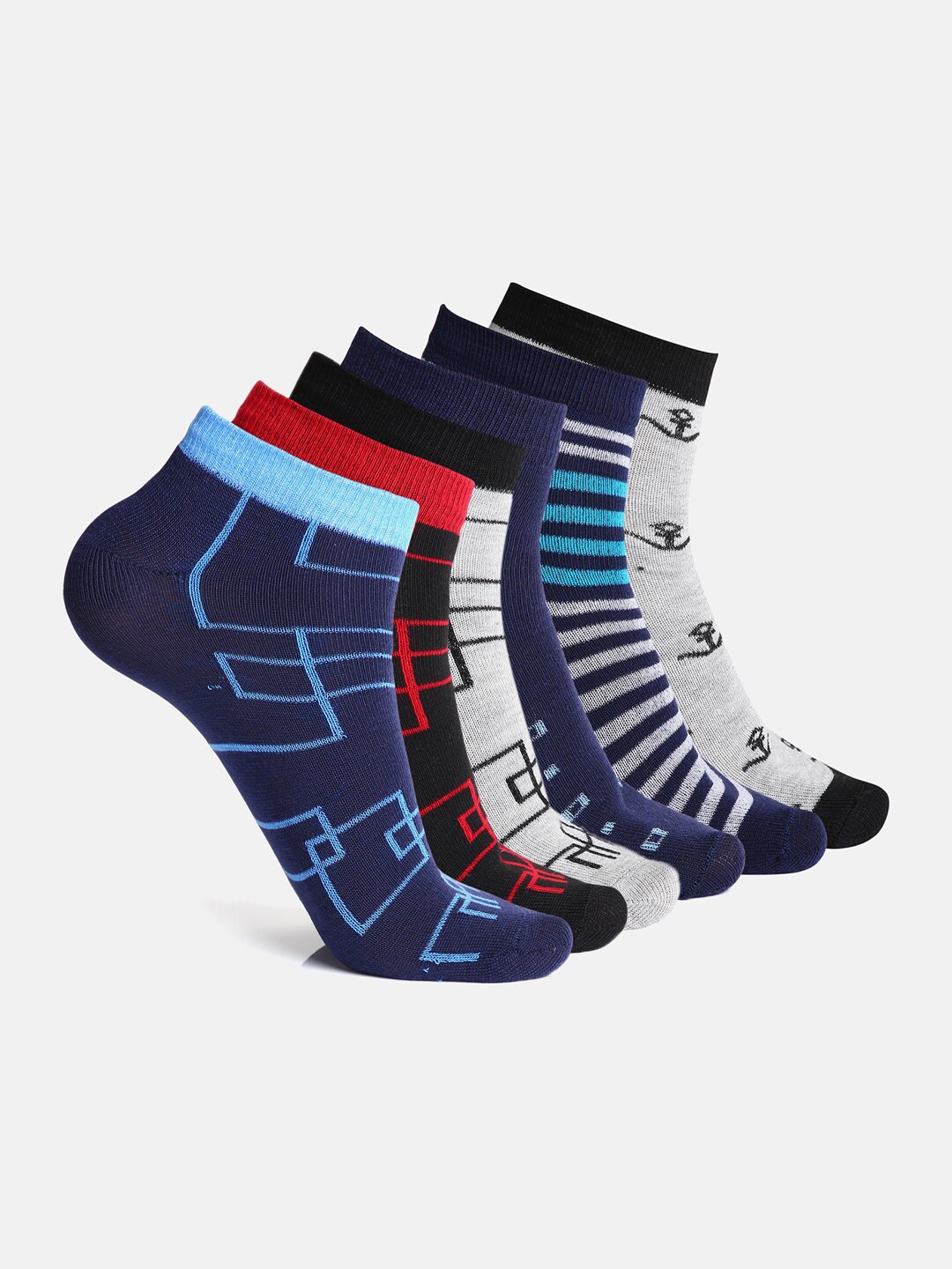 

Urban Dog Men Pack Of 6 Assorted Ankle-Length Socks