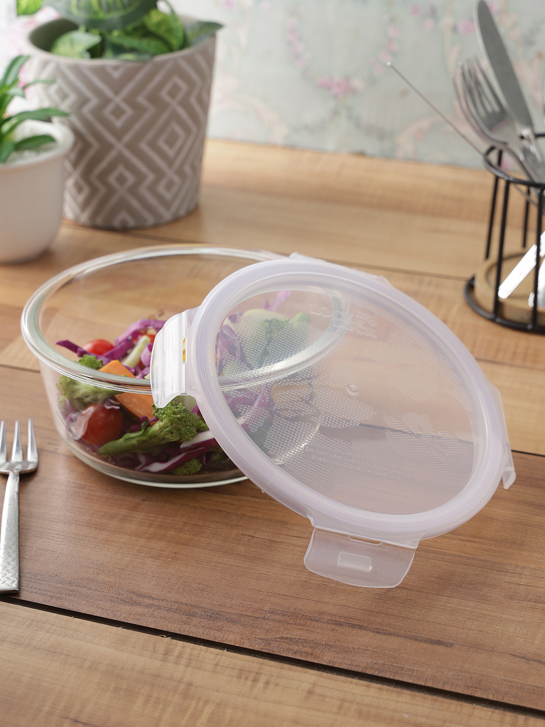 

Lock & Lock Transparent Solid Airtight Glass Food Container
