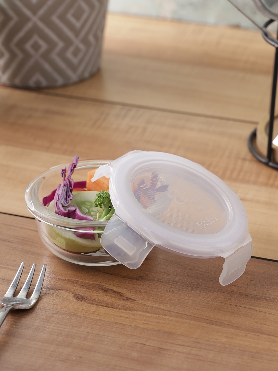 

Lock & Lock Transparent Solid Microwave Safe Air-tight Glass Food Container